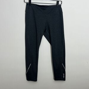 HEAD Gray Capri Leggings Reflective Stripe Running Legging Size S Grey